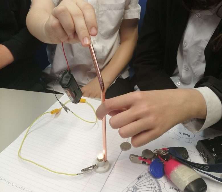 Class Rowan investigating conductors and insulators in science